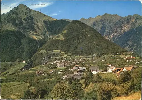 Dorf Tirol bei Meran Fliegeraufnahme Kat. Italien