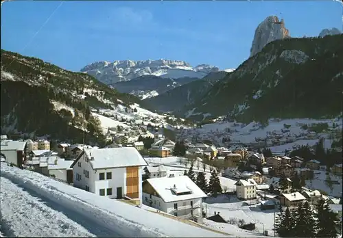 St Ulrich Groeden Tirol im Winter Kat. Salten Schlern