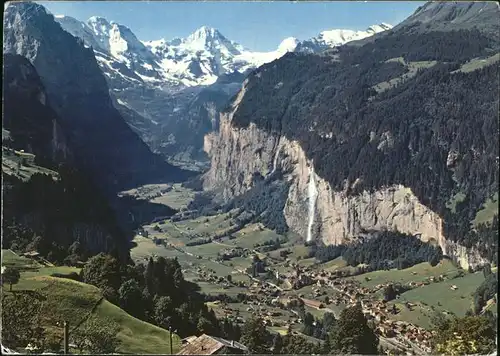 Lauterbrunnen BE mit Lauterbrunnental u.Breithorn Kat. Lauterbrunnen