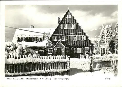 Altenberg Erzgebirge Waldschaenke "Altes Raupennest" im Winter Kat. Geising