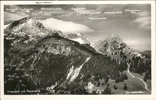 Kreuzeck Berg Panorama Adolf Zoeppritz Haus Kat. Garmisch Partenkirchen