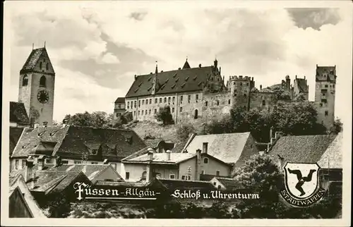 Fuessen Allgaeu Schloss und Uhrenturm