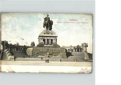 Coblenz Koblenz Kaiser Wilhelm Provinzial Denkmal Deutsches Eck Kat. Koblenz