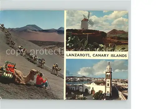 Lanzarote Kanarische Inseln Motivos de la Isla de los Volcanes Molino Kamel Windmuehle Kat. 
