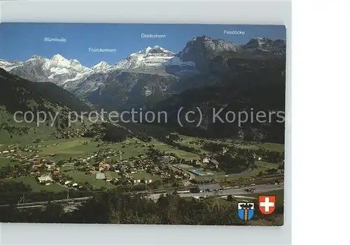 Kandersteg BE Panorama mit Bluemlisalpkette Berner Alpen Kat. Kandersteg