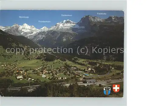 Kandersteg BE Panorama mit Bluemlisalpkette Berner Alpen Kat. Kandersteg