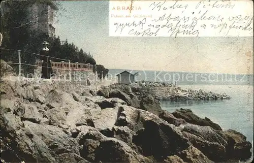 Abbazia Istrien Felsen am Suedstrand / Seebad Kvarner Bucht /Primorje Gorski kotar