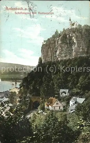 Bodenbach-Tetschen Boehmen Schaeferwand mit Restauration /  /