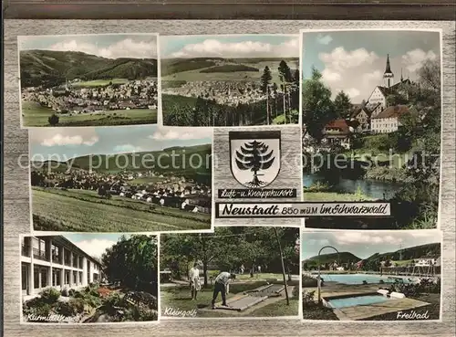 Neustadt Donaueschingen Panorama Kurmittelhaus Minigolf Freibad Wappen Kat. Donaueschingen