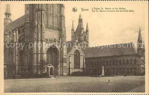 Ypres Ypern West Vlaanderen Eglise St Martin et les Halles Kat. 