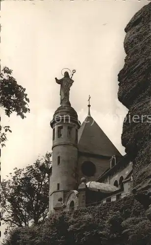 St Odilienberg Mont Ste Odile Le Rocher et la Statue de la Sainte Kat. Rhinau