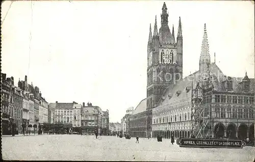 Ypres Ypern West Vlaanderen Les Halles la Grand Place Feldpost Kat. 