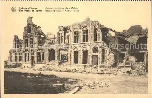 Ypres Ypern West Vlaanderen Ruines d Ypres Maisons en ruines place Malou Kat. 