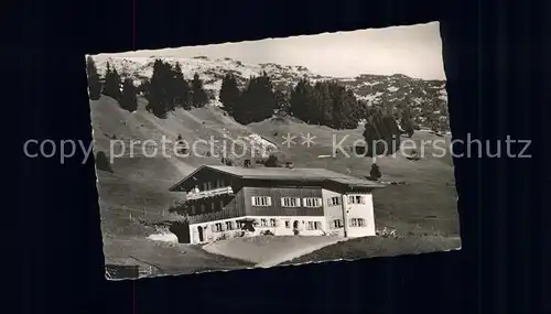 Hirschegg Kleinwalsertal Vorarlberg Erholungsheim Berghalde mit Gottesackerplateau Kat. Mittelberg