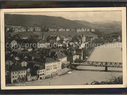 Steyr Enns Oberoesterreich Teilansicht Enns Bruecke Kat. Steyr