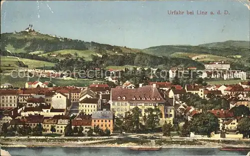 Urfahr Linz Donau Ortsansicht vom Fluss aus Kat. Linz