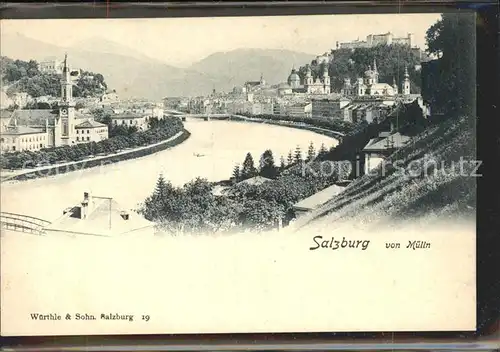 Salzburg Oesterreich Stadtblick von Muelln mit Festung Hohensalzburg  / Salzburg /Salzburg und Umgebung