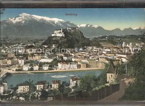 Salzburg Oesterreich Stadtblick mit Festung Hohensalzburg / Salzburg /Salzburg und Umgebung