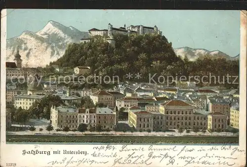 Salzburg Oesterreich Stadtblick mit Festung Hohensalzburg und Untersberg
 / Salzburg /Salzburg und Umgebung