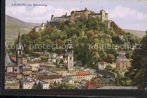 Salzburg Oesterreich Stadtblick vom Moenchsberg mit Festung Hohensalzburg / Salzburg /Salzburg und Umgebung
