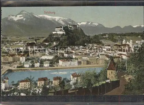 Salzburg Oesterreich Stadtblick mit Festung Hohensalzburg / Salzburg /Salzburg und Umgebung