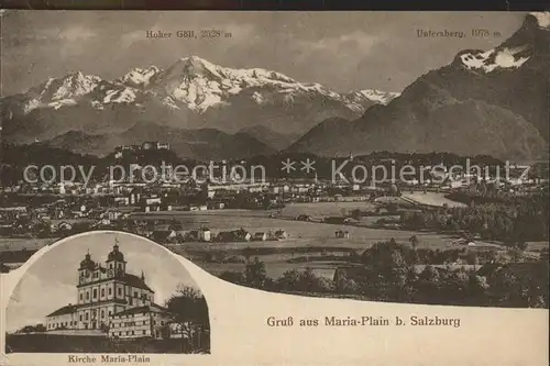 Salzburg Oesterreich Kirche Maria Plain Panorama mit Hoher Goell und Untersberg / Salzburg /Salzburg und Umgebung