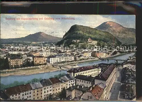 Salzburg Oesterreich mit Kapuzinerberg und Gaisberg / Salzburg /Salzburg und Umgebung