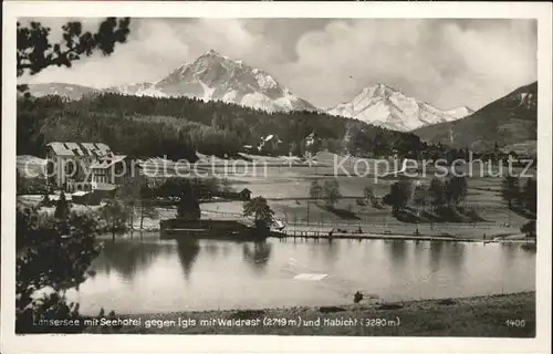 Lansersee mit Seehotel gegen Igis  Kat. Oesterreich