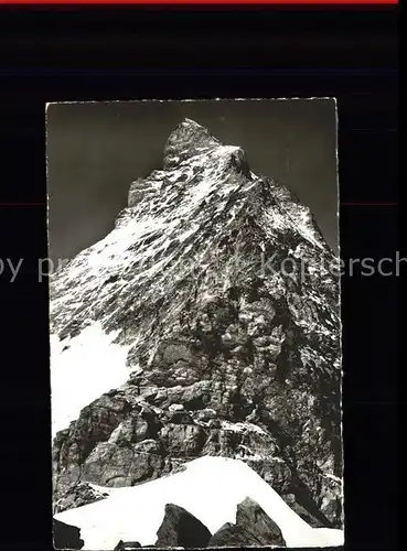 Matterhorn VS von Huette aus mit Einstiegfelsen Walliser Alpen Kat. Matterhorn