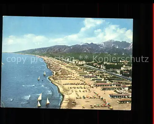 Pietrasanta Marina de Pietrasanta Versilia Spiaggia veduta aerea Kat. Italien