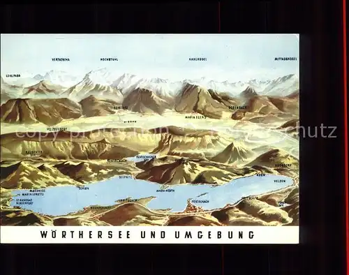 Woerthersee und Umgebung Alpenpanorama Kat. Oesterreich