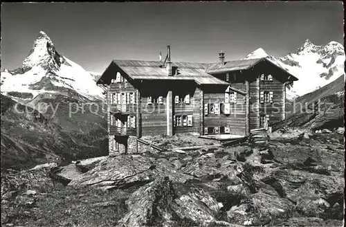 Zermatt VS Touristenhaus Fluhalp Berghaus Matterhorn Dent Blanche Gabelhorn Walliser Alpen Kat. Zermatt