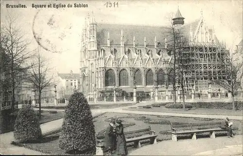 pw27654 Bruxelles Bruessel Square et Eglise du Sablon Flandre Kategorie.  Alte Ansichtskarten