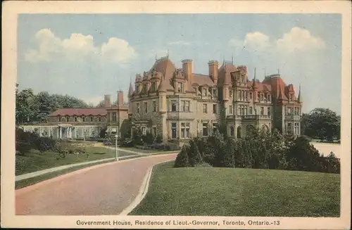 Toronto Ontario Canada Government House Residence of Lieutnant Governor Kat. 