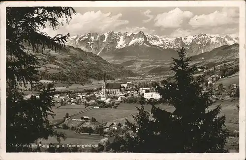 St Johann Pongau Salzburg Panorama gegen Tennengebirge Noerdliche Kalkalpen Kat. 