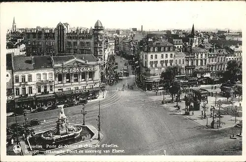 pw28237 Bruxelles Bruessel Porte de Namur et chausse d Ixelles Denkmal Kategorie.  Alte Ansichtskarten