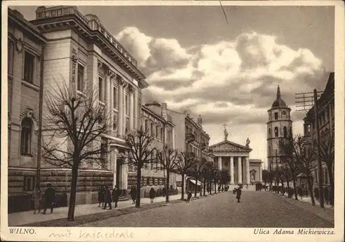 Wilno Ulica Adama Mieckiewicza Kathedrale