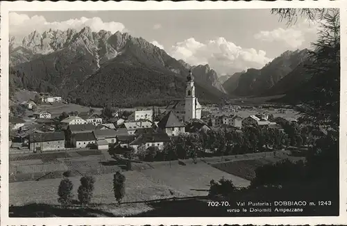 Dobbiaco Pustertal Suedtirol Panorama verso le Dolomiti Ampezzane