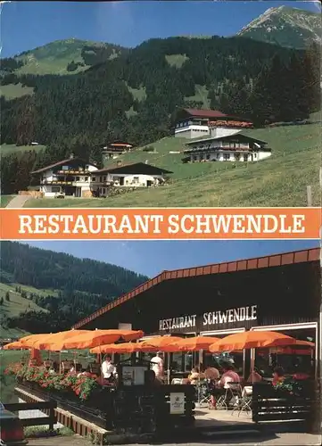 Mittelberg Kleinwalsertal Restaurant Schwendle Terrasse Allgaeuer Alpen