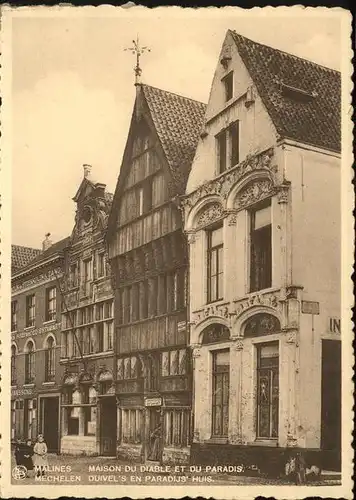 Malines Mechelen Flandre Maison du diable et du paradis Kat. Mechelen