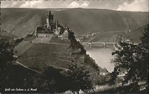 Cochem Mosel Reichsburg Weinberge Moselbruecke "Die Perle der Mosel" Kat. Cochem