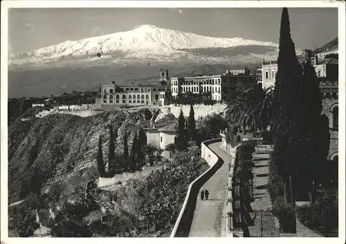 Taormina Sizilien Panorama dell Etna Vulkan Kat. 
