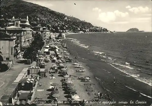 Alassio La ridente spiaggia verso la Coscia Riviera dei Fiori Strand Kat. 