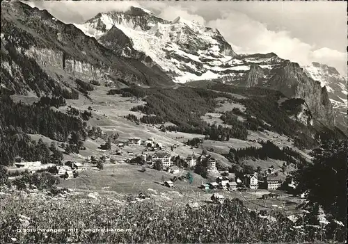 Wengen BE Panorama mit Jungfrau Berner Alpen Kat. Wengen