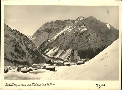 Mittelberg Kleinwalsertal Ortsansicht mit Kirche Widderstein Wintersportplatz Kat. Oesterreich