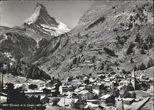 Zermatt VS Vue generale et le Cervin Matterhorn Kat. Zermatt