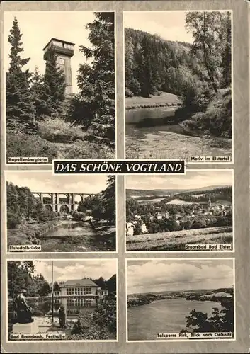 Vogtland Region Kapellenbergturm Elstertal Bruecke Staatsbad Elster Festhalle Talsperre Pirk / Bad Elster /Vogtlandkreis LKR