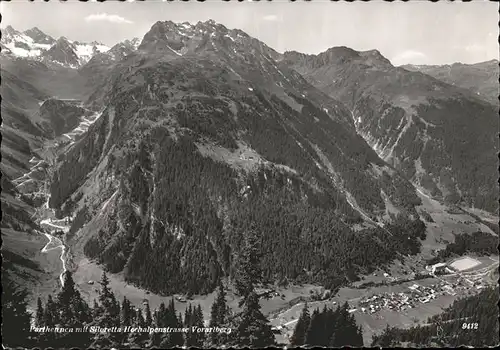 Partenen Vorarlberg Panorama mit Silvretta Hochalpenstrasse Montafon Kat. Gaschurn