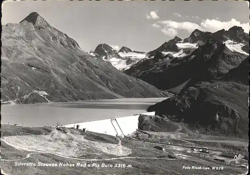 Partenen Vorarlberg Silvretta Stausee Hohes Rad und Piz Buin Staumauer Gletscher Kat. Gaschurn
