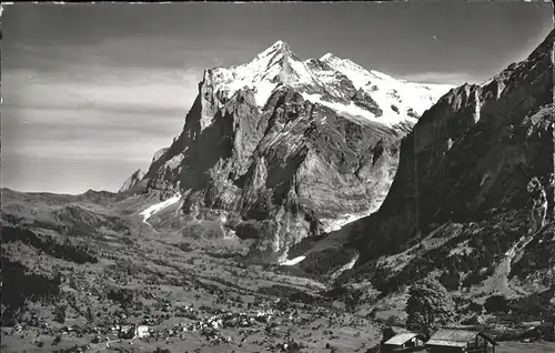 Grindelwald Panorama mit Wetterhorn Berner Alpen Kat. Grindelwald